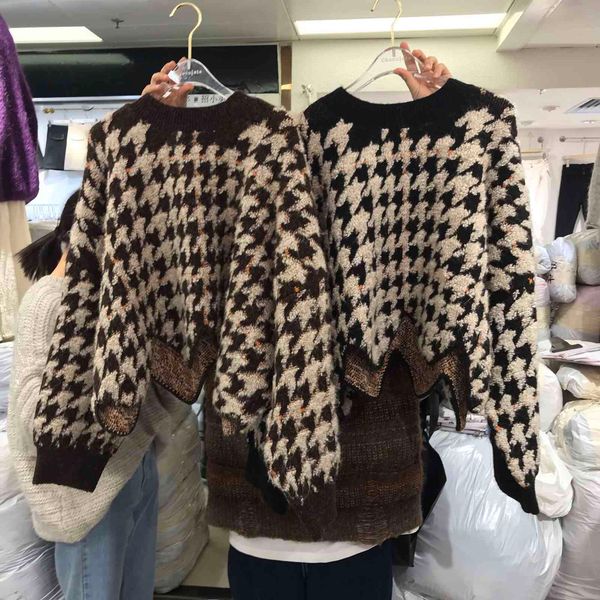 

casual plaid sweater, 2019, White;black