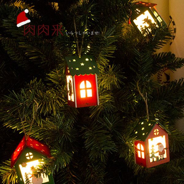 

factory outlet party decoration x light small house pendant christmas tree accessories wooden