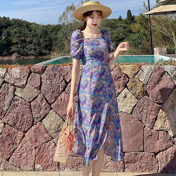

dresses 2021 a-line printing party es women slim work casual female elegant spring summer boho beach vestidos, Black;gray