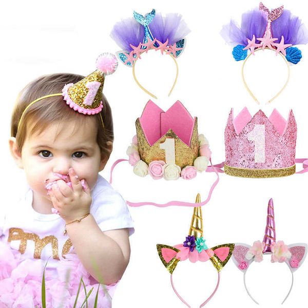 

weigao 1pcs 1/2/3 hats headband princs prince crown headdrs baby shower kids birthday party decoration
