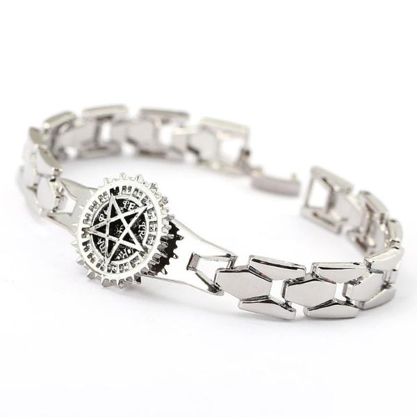 

charm bracelets cartoon black butler bracelet rotation star chunky bangle silver color stainless steel, Golden;silver