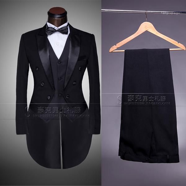 

wholesale-custom brand cool groom tuxedos men wedding dress bridegroom suit man swallow-tailed coat (jacket+pants+tie+vest ), White;black