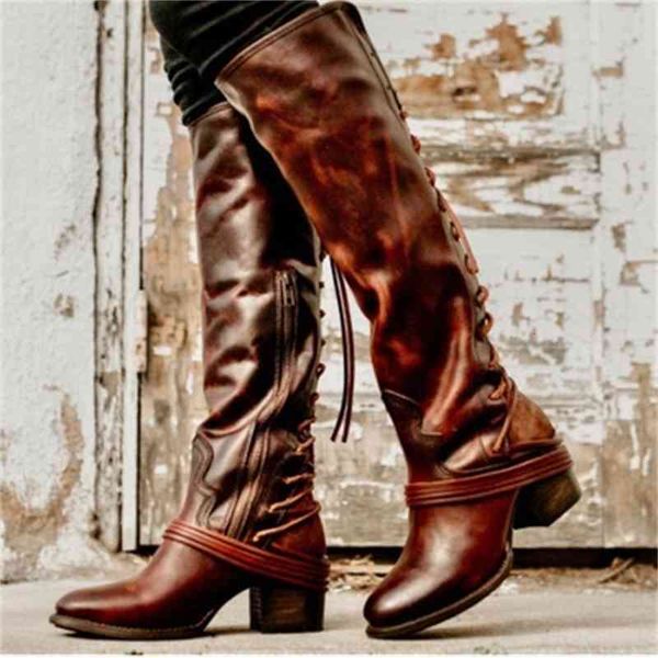 

boots pony euro women lace-up knee-high american trend woman lace up western high heel shoes for ladies zyxdk2, Black