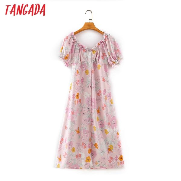 

summer women floral print beach puff short sleeve ladies midi dress vestidos 2m148 210416, Black;gray