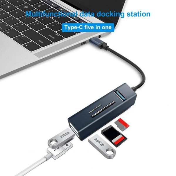 

hubs portable usb type-c tf/sd-card high-speed docking stand low power consumption fast transmission splitter cable hub