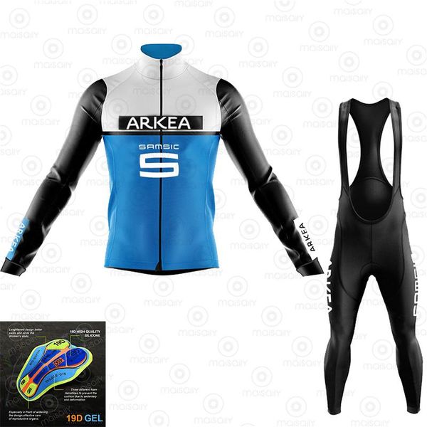 

racing sets arkea samsic 2021 spring/autumn cycling clothing men set bike breathable bicycle wear/long sleeve jersey, Black;blue