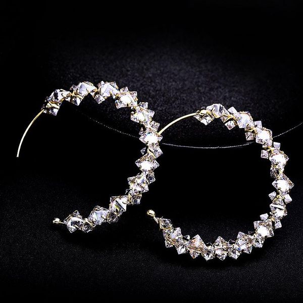 

large loop earrings, luxury,2021 design, korean style hoop & huggie, Golden;silver