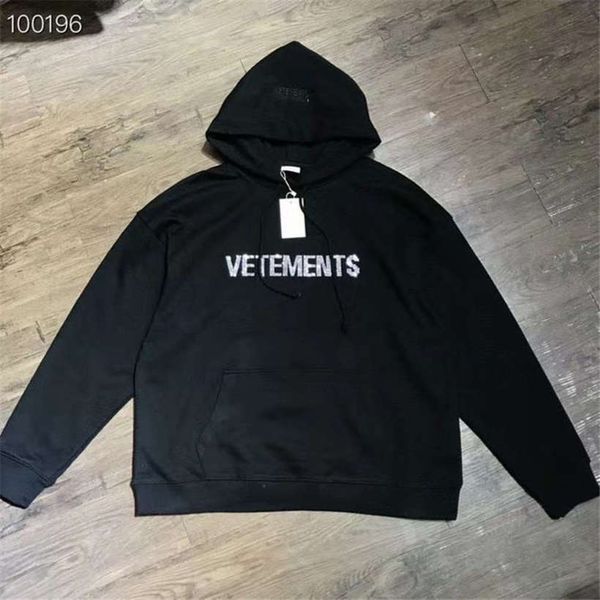 

flash boren hoodie hoody men women vtm sweatshirts vetements trui met tag, Black