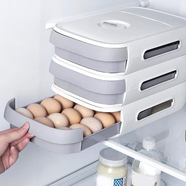 

storage bottles & jars eggs box for kitchen refrigerator egg fresh schedule rolling design drawer type organizer container