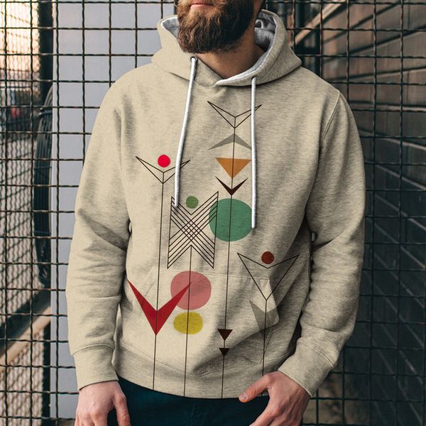 

men's hooded sweater 3d printed geometric pattern hooded sweater 3d digital printed hooded sweater 4gjz, Black
