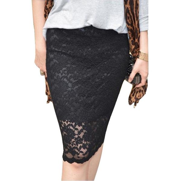 

skirts vestidos wholesale fashion 2021 elegant lace women skirt slim black size s m l xl robe