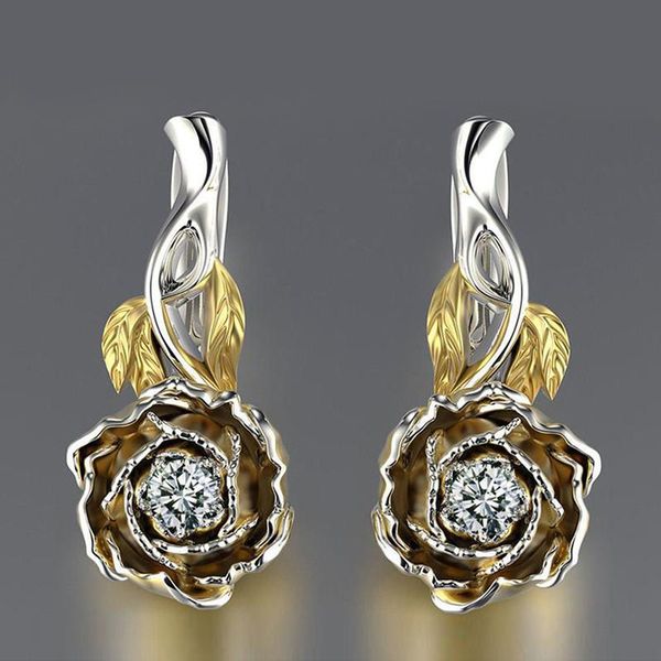 

dangle & chandelier vagzeb elegant 925 sterling silver rose flower drop earrings for women romantic female accessories versatile fashion jew