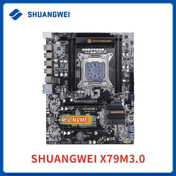 

motherboards shuangwei x79 chip motherboard lga2011sata3.0 atx usb3.0 pci-e nvme m.2 ssd support reg ecc memory and xeon e5 processor 2680v2