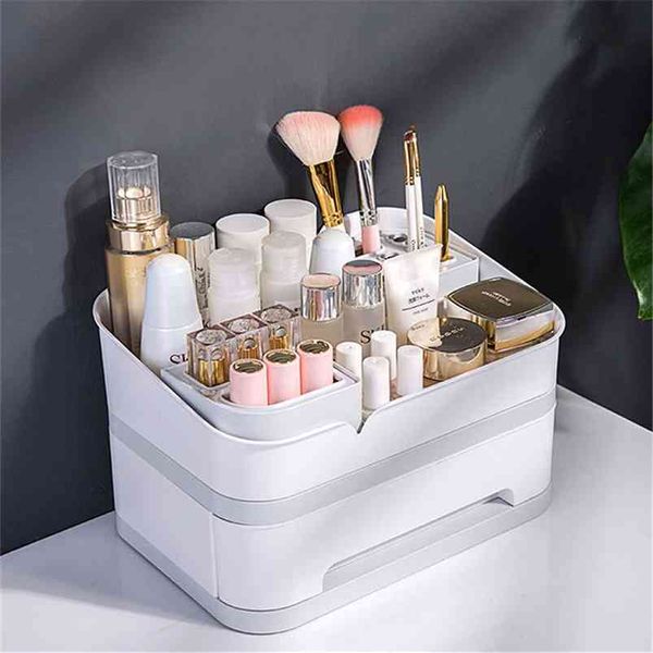 Scatola portagioie Cassetti per trucco Organizer in plastica Contenitore per smalto per unghie Articoli vari per desktop Scatole grandi 210423