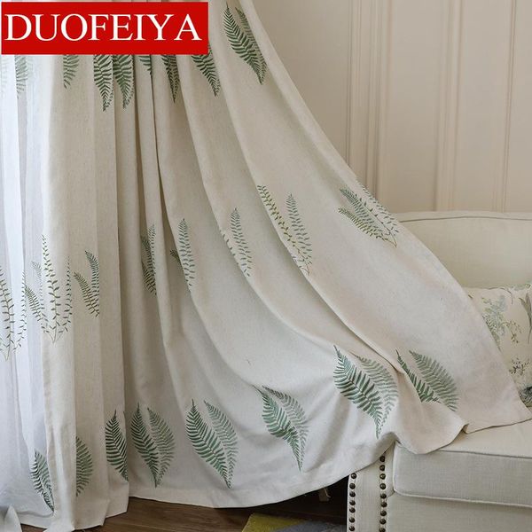 

curtain & drapes embroidered pastoral country simple and elegant linen curtains for living room bedroom balcony bay window