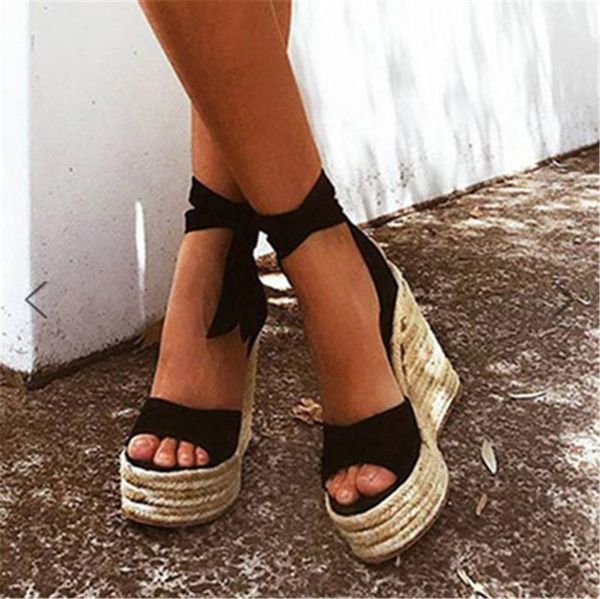 

dress shoes ankle strap flock fleeces lining wedges super high heel elegant casual woman sandals, Black
