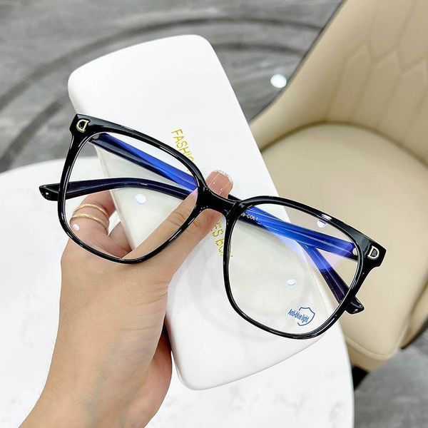 

fashion sunglasses frames anti blue light glasses women square vintage computer gafas men eyeglasses optical glass de sol frame gaming spect, Black