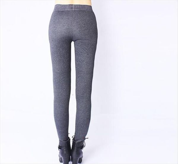 

large size faux pu fatty womens legging and dark gray cotton elastic winter warmer legings cold weather y048, Black
