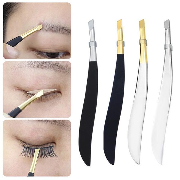 

eyebrow tools & stencils stainless steel hair removal eye brow tweezers clip black gold women beauty makeup