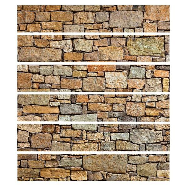 

wall stickers 6pcs/set 3d brick stone pattern stairs stairway pvc decals removable waterproof adhesive home floor decor