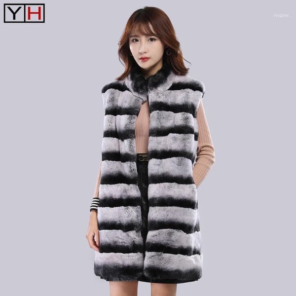 

genuine real rex fur vest winter women natural gilet lady waistcoat1, Black