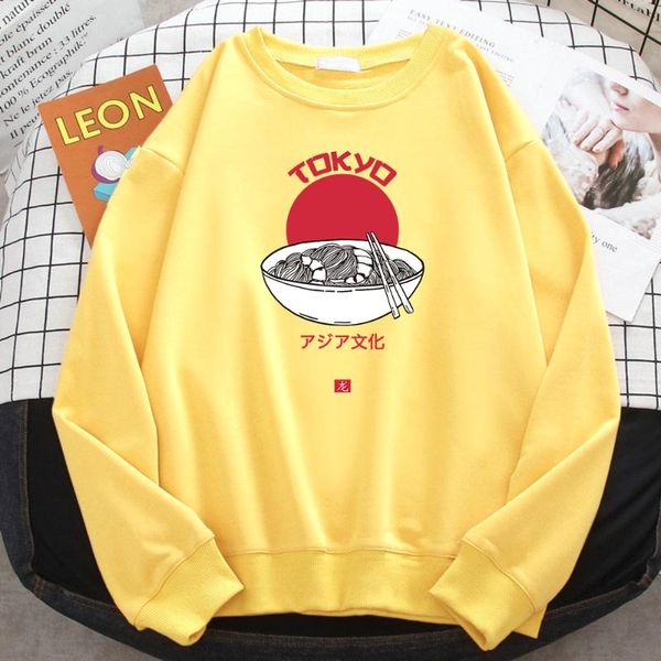 

japanese tokyo ramen hoodie womens autumn casual round neck loose hooded sweatshirts fleece warm oversized hoodies for female women's &, Black