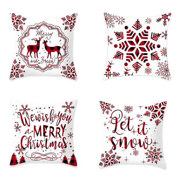 

pillow case pillowcases for christmas gifts fashionable snowflake reindeer letter printing decoration sofa bed