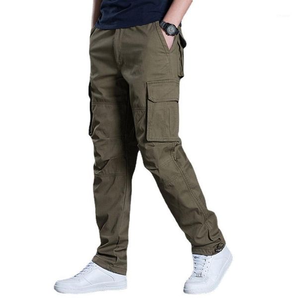 

men's pants khaki casual men military tactical joggers armygreen cargo multi-pocket fashions black army trousers
