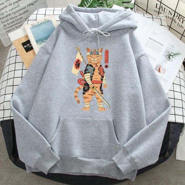 

men's hoodies & sweatshirts knight catana japanese ukiyoe printed hoodie man's hooded funny pullover harajuku retro pullovers hip, Black