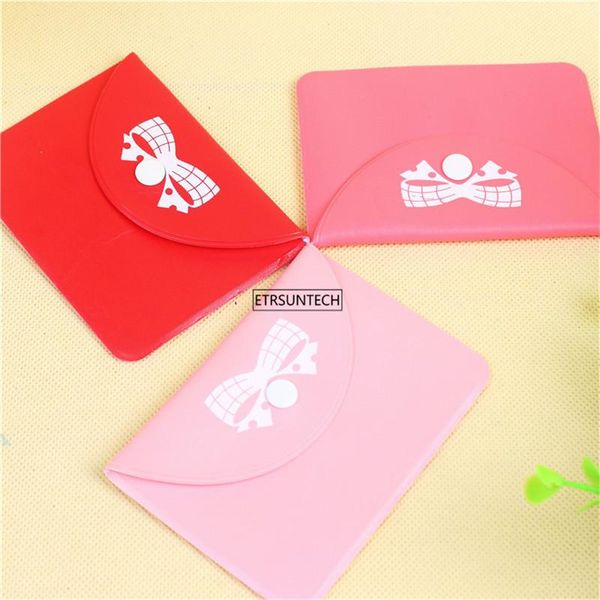 

storage bags 100pcs hear pink card note holder bus business credit cart cover case wallet bag