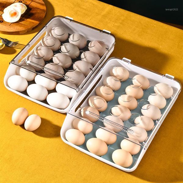 

storage bottles & jars egg box automatic rolling kitchen refrigerator fresh keeping household drawer collision avoidance organizer