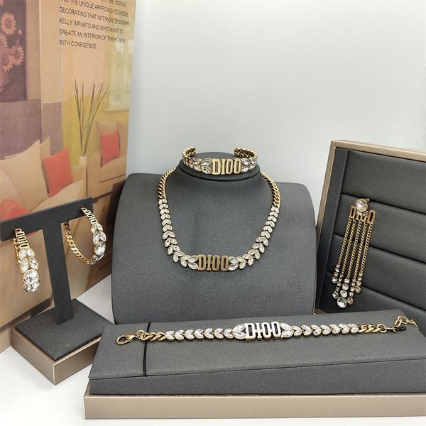 

women necklace elegant fashion new wheat ear inlaid with brilliant diamonds clavicle female star earring female bracelet, Silver