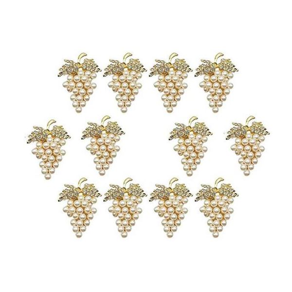 

napkin rings 12 pcs pearl gold grape shape buckle holder holders wedding party table decor buckles