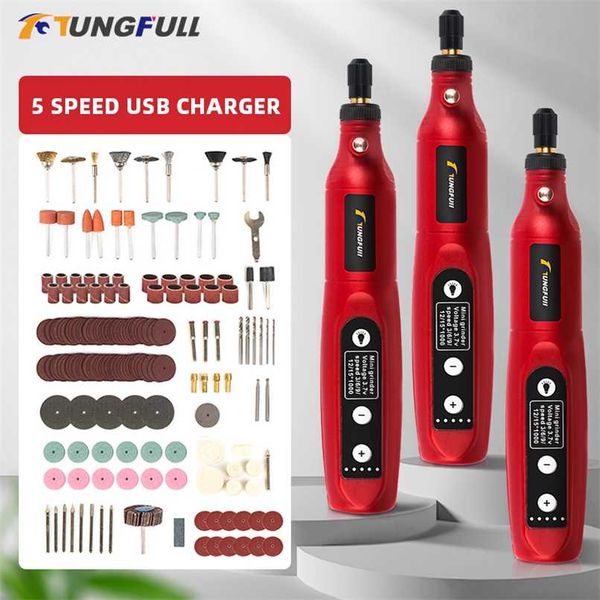 

mini cordless drill rechargeable usb woodworking wireless engraving pen with led micro rotary tool dremel mini engraver mill 211027
