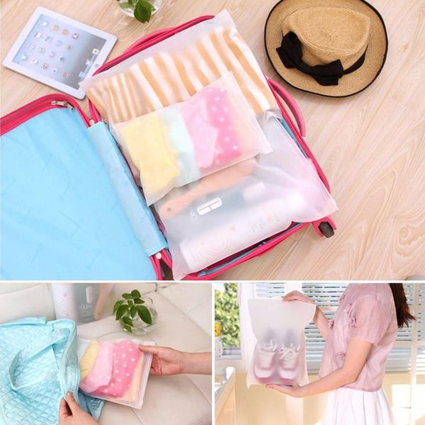

storage bags 5pcs/pack plastic bag travel pouch luggage clothing practical portable box clothes ic877381
