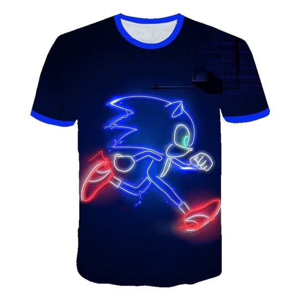 

sonic print men women funny shirts male cartoon tshirts, White;black