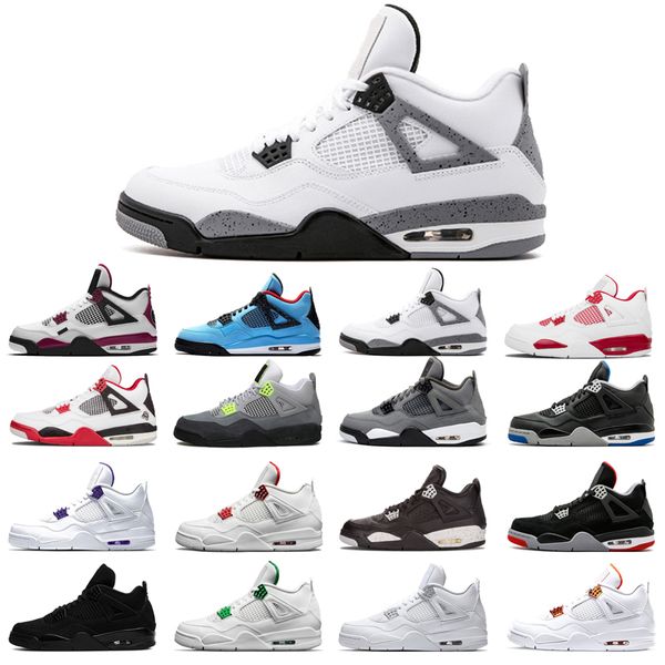 

new basketball shoes 4s man woman black cat court purple university red neon bred alternate motorsport orange metallic cement pure money siz