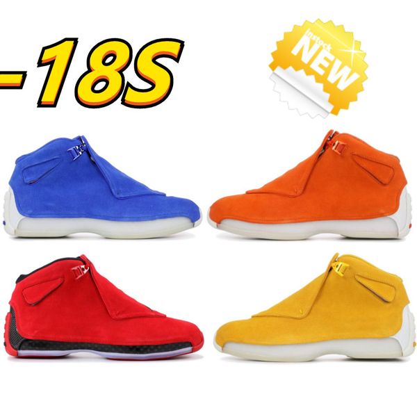 

2022 men basketball shoes 18 18s og sport royal white red blue suede chrome chaussures 2022 women trainers sneakers