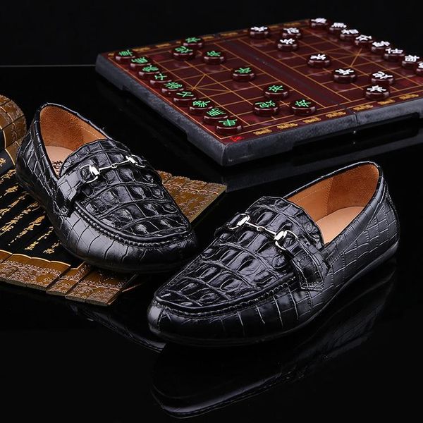 

dress shoes manufacturers selling lazy doug men casual crocodile fish processing custom men's leather, Black
