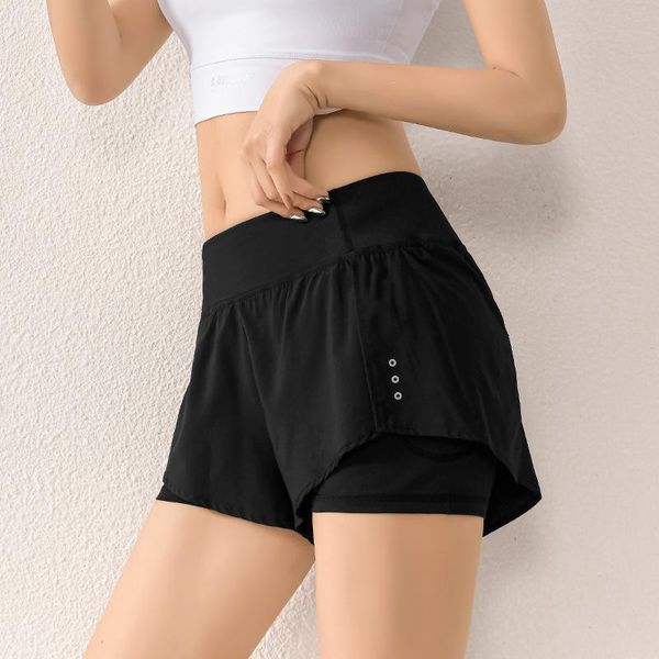 

women sport shorts summer women's quick-drying anti-exhaust wear outside running short breathable fitness yoga outfits, White;red