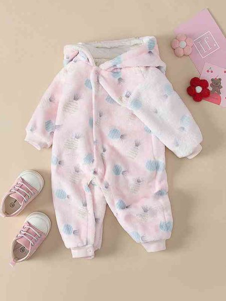 

yingzifang baby pineapple print flannel jumpsuit she, Blue