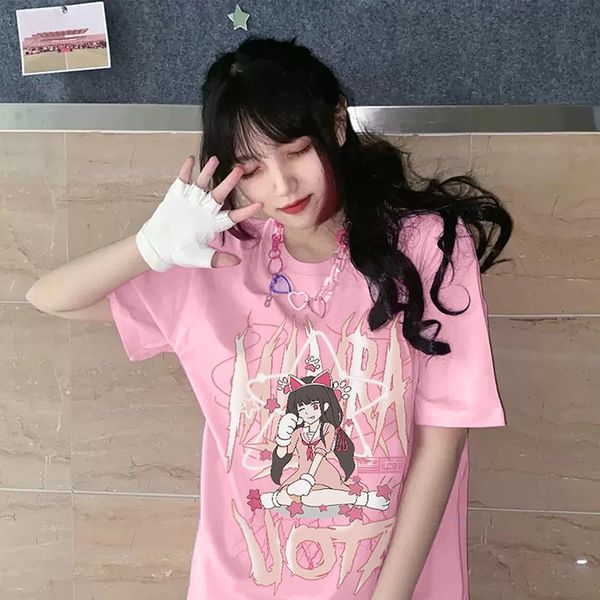 

women's t-shirt harajuku camiseta crop preta de algodÃ£o, feminina manga curta com estampa mÃºsica para garotas, kawaii y2k mujer, White