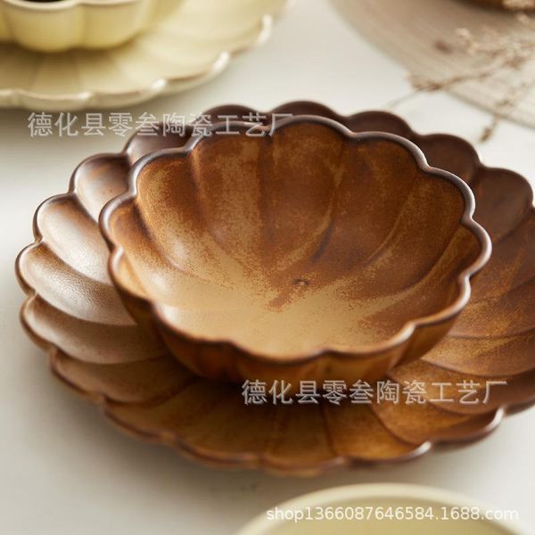 

bowls stoare creative japanese retro breakfast bowl set household ceramic personality oatmeal