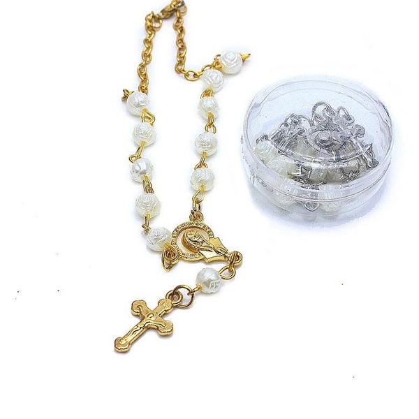 

charm bracelets holy jesus cross pearl fashion christianity jewelry catholicism exorcism talisman pendant prayer church lady gifts, Golden;silver