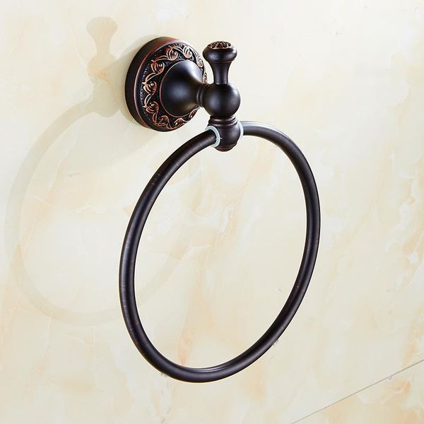 

vidric antique brass wall mounted towel ring with carving unique design bathroom round bath rack holder rings