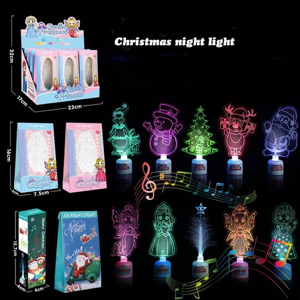

led night light colorful flash 3d stereo christmas decorations christmas toys home window decorations