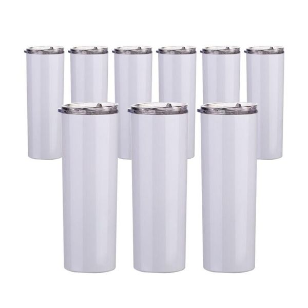 

sublimation tumbler straight white blank wine glasses stainless steel tumblers 30oz water bottle car cup with lid straws coffee mug drinkwar