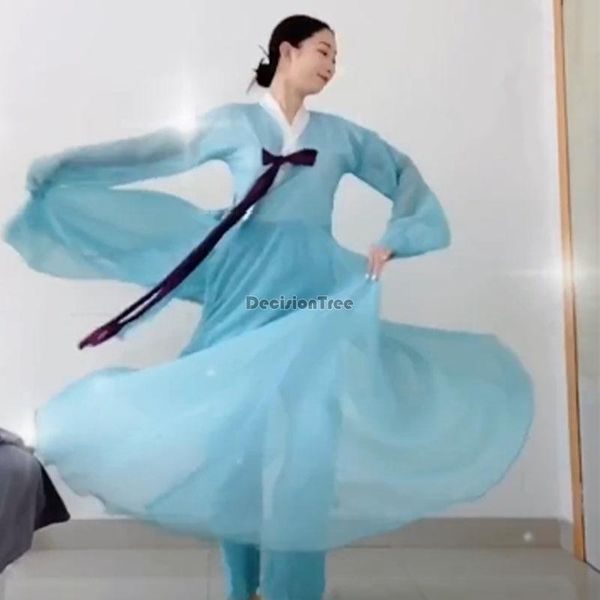 

vintage korean traditional hanbok dress brace ethnic minority dance korea party stage performance clothing, Red