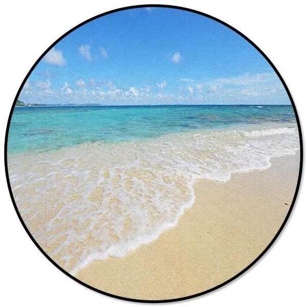 

carpets beach sand landscape spray pattern rugs and for home living room round rug children rooms non-slip