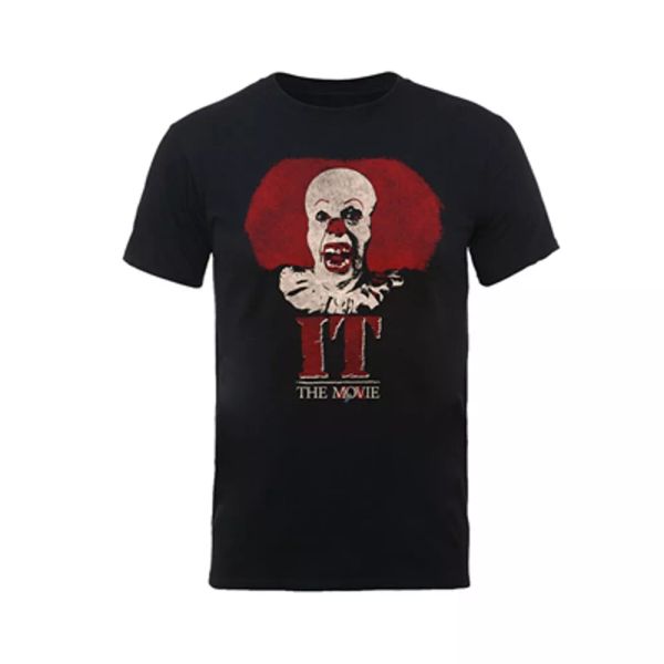 

it - the movie pennywise clown licensed logo men t-shirt, White;black